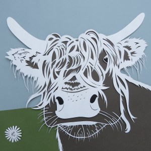 Papercut highland cow